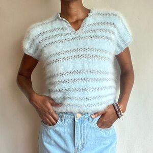 Fuzzy baby blue sweater